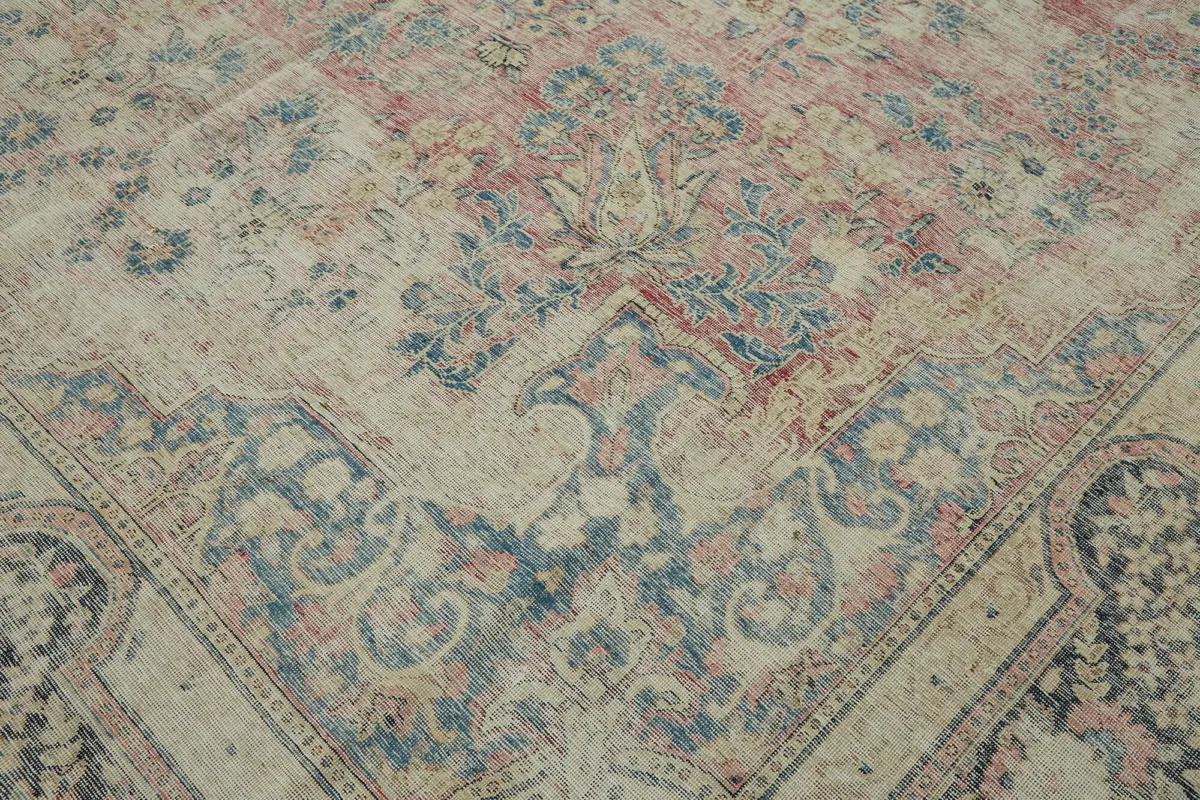 Dubai Eskitme Bej Pamuk Üstü Yün El Dokuma Halı-340x500 - Görsel 9