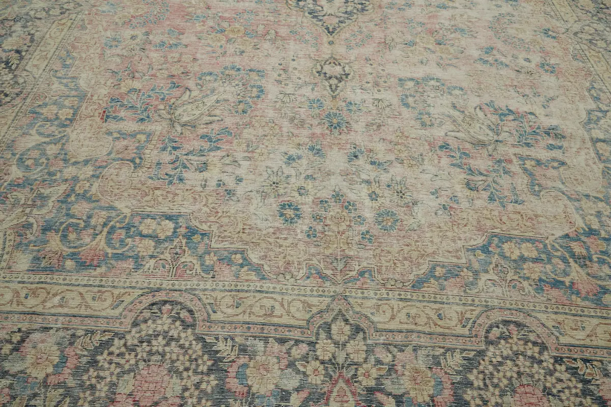 Dubai Eskitme Bej Pamuk Üstü Yün El Dokuma Halı-340x500 - Görsel 10