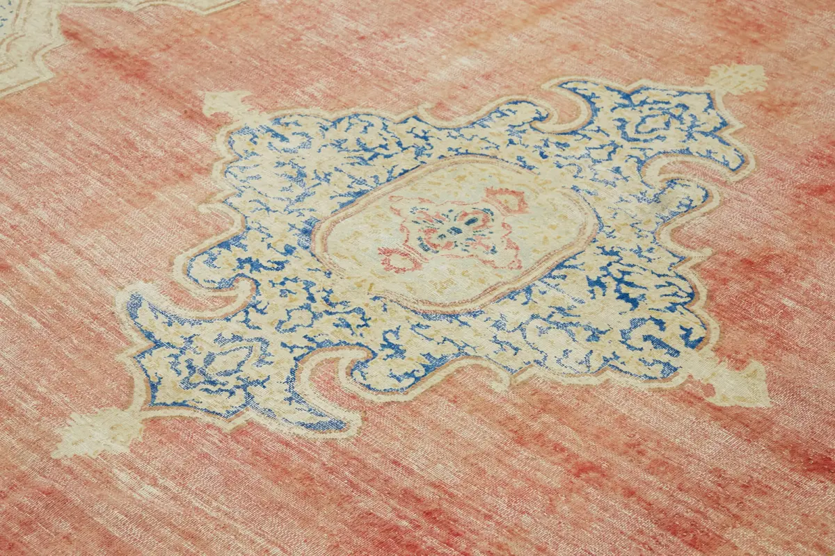 Dubai Eskitme Bej Pamuk Üstü Yün El Dokuma Halı-302x391 - Görsel 5