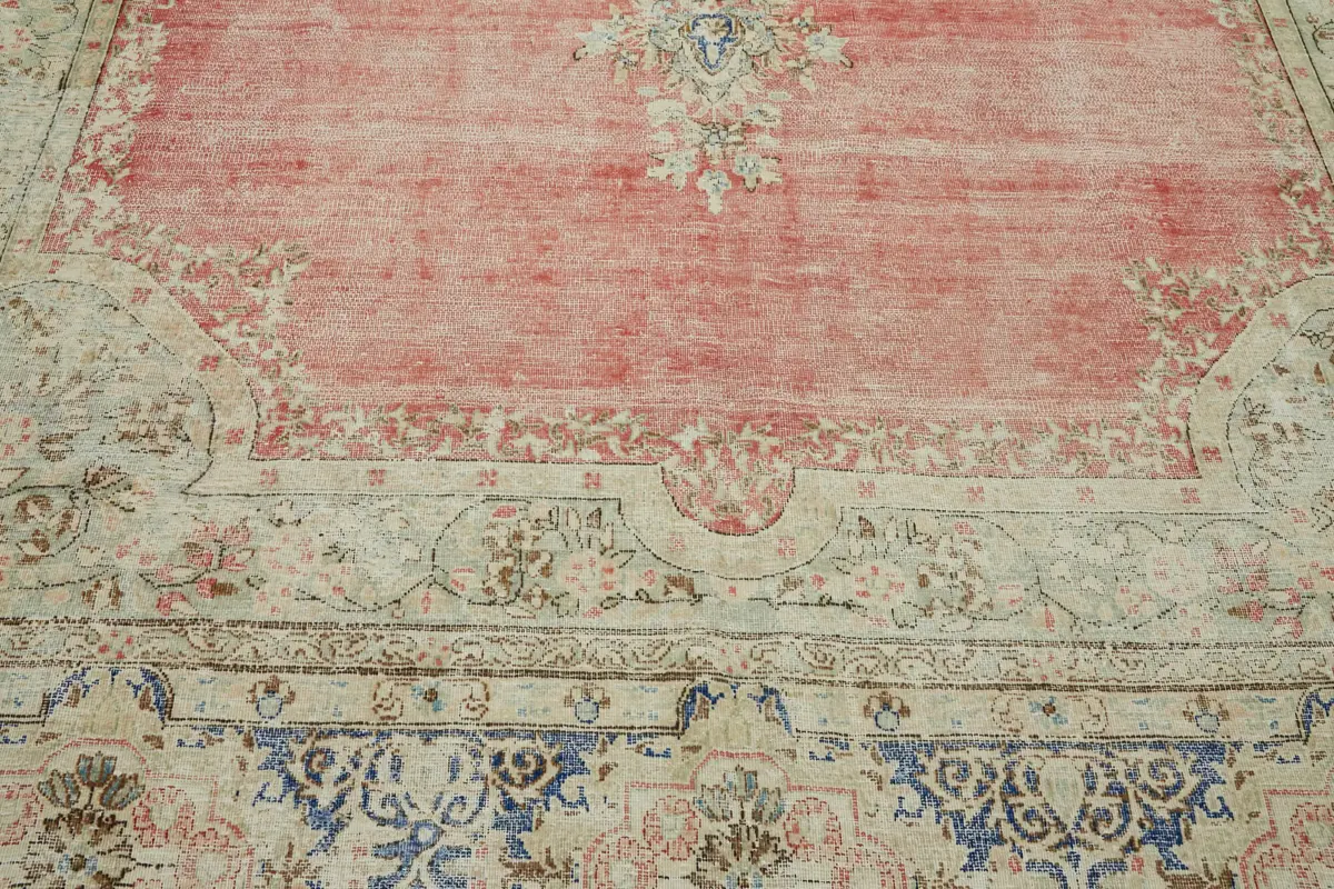 Dubai Eskitme Bej Pamuk Üstü Yün El Dokuma Halı-280x397 - Görsel 10