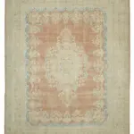 Dubai Eskitme Bej Pamuk Üstü Yün El Dokuma Halı-297x382