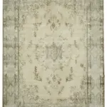 Dubai Eskitme Bej Pamuk Üstü Yün El Dokuma Halı-308x400