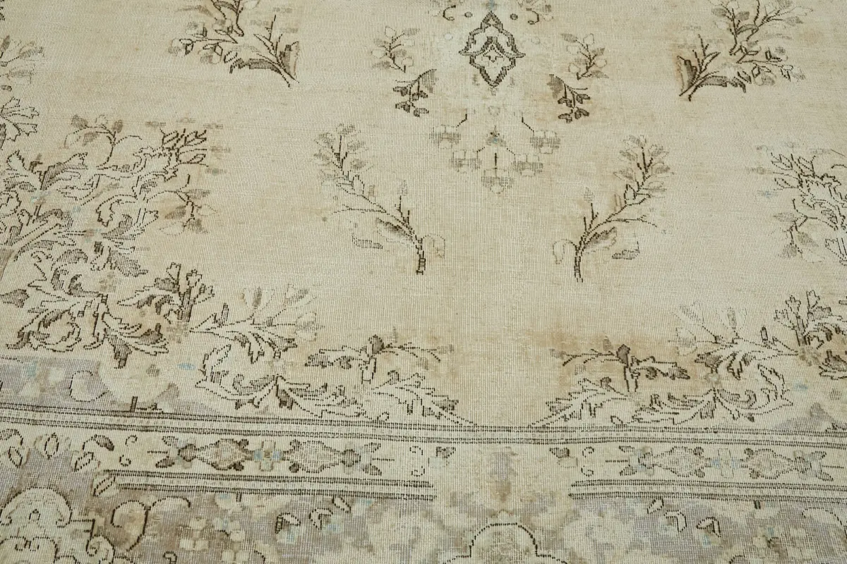 Dubai Eskitme Bej Pamuk Üstü Yün El Dokuma Halı-308x400 - Görsel 10