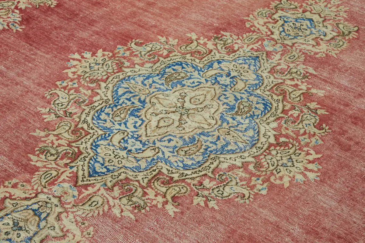 Dubai Eskitme Bej Pamuk Üstü Yün El Dokuma Halı-272x357 - Görsel 5