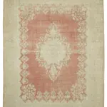 Dubai Eskitme Bej Pamuk Üstü Yün El Dokuma Halı-292x403