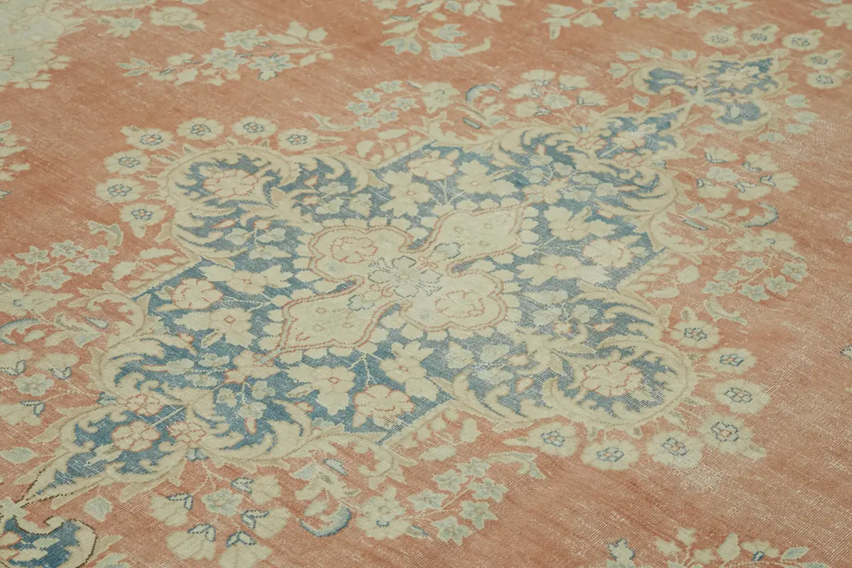 Dubai Eskitme Bej Pamuk Üstü Yün El Dokuma Halı-295x392 - Görsel 5