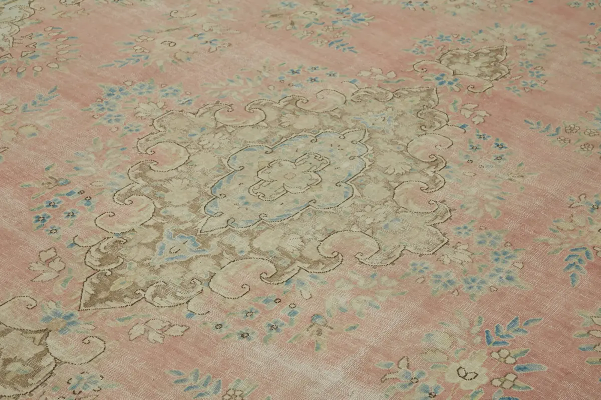 Dubai Eskitme Bej Pamuk Üstü Yün El Dokuma Halı-292x384 - Görsel 5