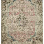 Dubai Eskitme Bej Pamuk Üstü Yün El Dokuma Halı-292x385