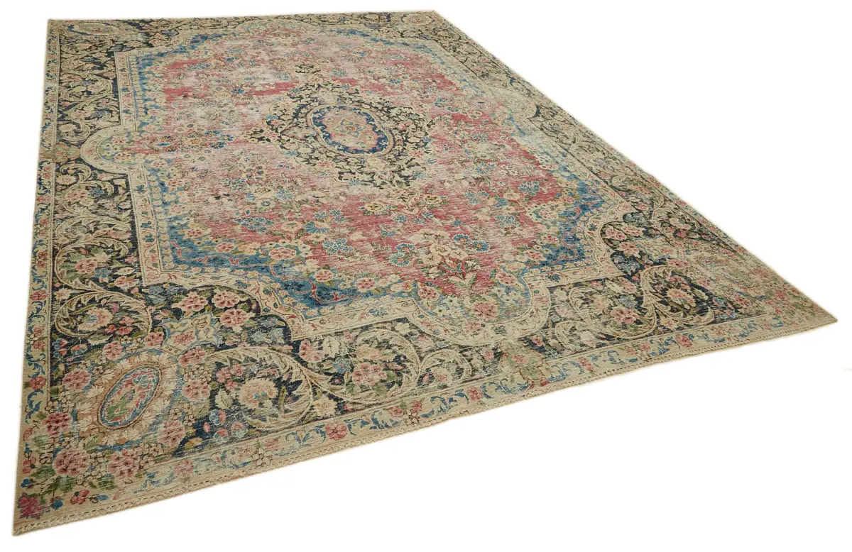 Dubai Eskitme Bej Pamuk Üstü Yün El Dokuma Halı-292x385 - Görsel 2