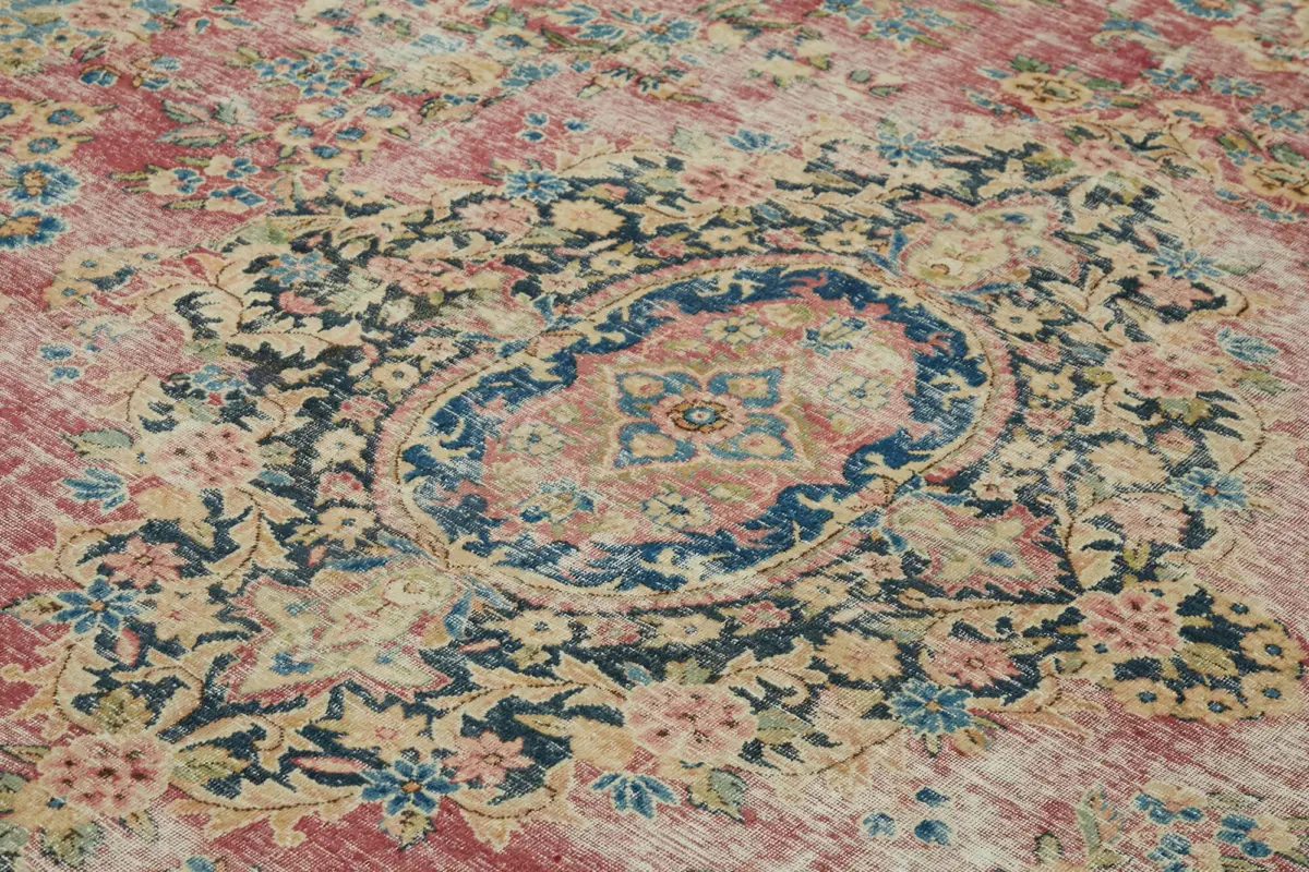 Dubai Eskitme Bej Pamuk Üstü Yün El Dokuma Halı-292x385 - Görsel 5