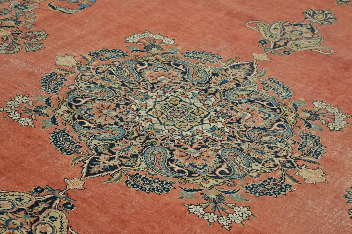 Dubai Eskitme Bej Pamuk Üstü Yün El Dokuma Halı-270x360 - Görsel 5