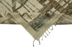 Tribal Modern Dizayn Bej Pamuk Üzerine Yün El Dokuma Halı-276x362 - Görsel 6