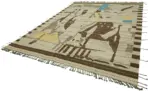 Tribal Modern Dizayn Bej Pamuk Üzerine Yün El Dokuma Halı-290x380 - Görsel 3