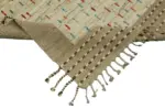 Tribal Modern Dizayn Bej Pamuk Üzerine Yün El Dokuma Halı-280x368 - Görsel 6