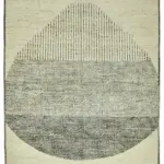 Tribal Modern Dizayn Bej Pamuk Üzerine Yün El Dokuma Halı-247x342