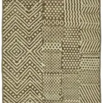 Tribal Modern Dizayn Bej Pamuk Üzerine Yün El Dokuma Halı-264x355