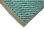 Tribal Modern Dizayn Mavi Pamuk Üzerine Yün El Dokuma Halı-258x366 - Görsel 4