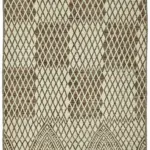 Tribal Modern Dizayn Kahverengi Pamuk Üzerine Yün El Dokuma Halı-297x359