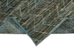 Tribal Modern Dizayn Mavi Pamuk Üzerine Yün El Dokuma Halı-090x320 - Görsel 6