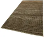 Tribal Modern Dizayn Kahverengi Pamuk Üzerine Yün El Dokuma Halı-152x320 - Görsel 3