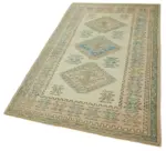 Anadolu Eskitme Bej Pamuk Üzerine Yün El Dokuma Halı-122x210 - Görsel 3