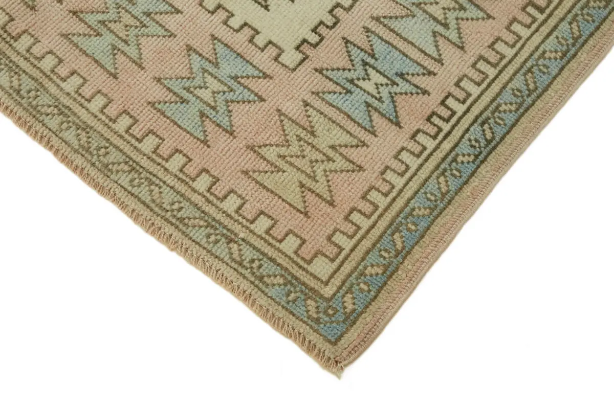 Anadolu Eskitme Bej Pamuk Üzerine Yün El Dokuma Halı-122x210 - Görsel 4