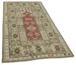 Anadolu Eskitme Bej Pamuk Üzerine Yün El Dokuma Halı-123x229 - Görsel 2