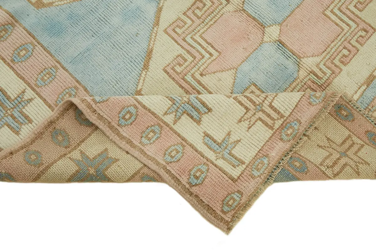 Anadolu Eskitme Bej Pamuk Üzerine Yün El Dokuma Halı-148x228 - Görsel 6