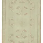 Anadolu Eskitme Bej Pamuk Üzerine Yün El Dokuma Halı-135x211