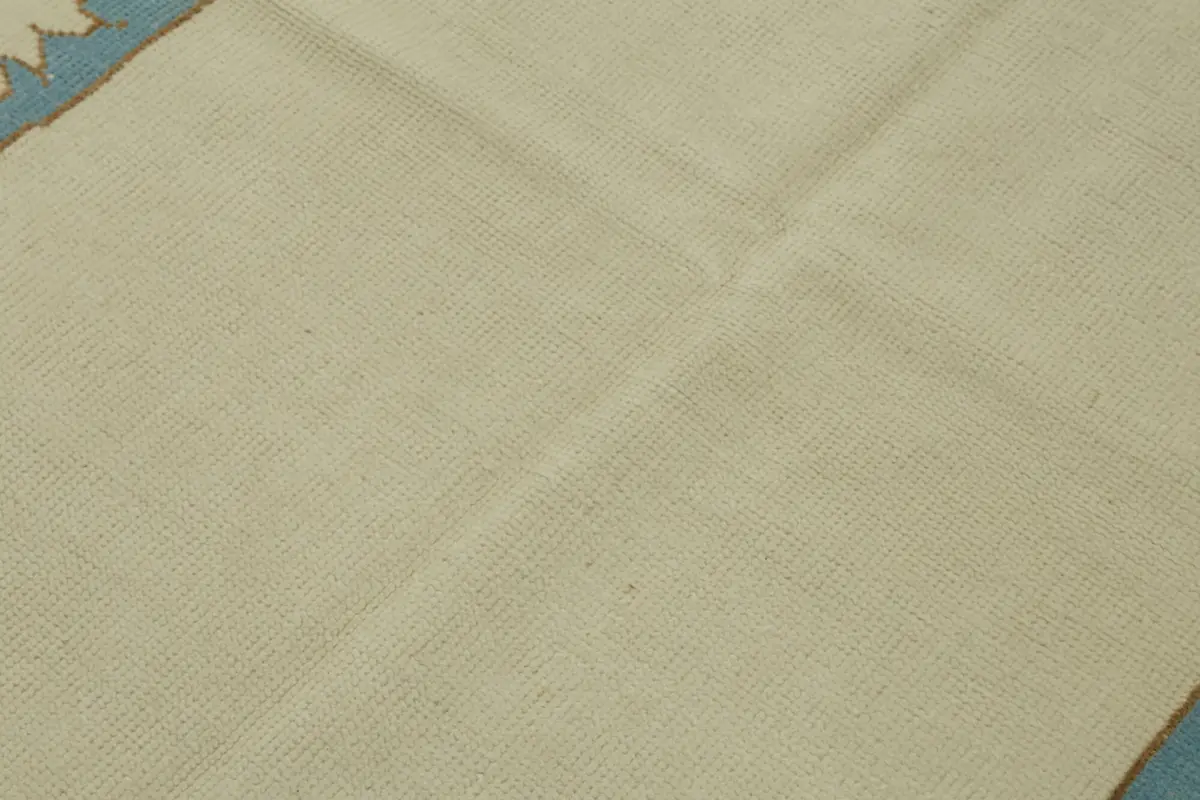 Anadolu Eskitme Bej Pamuk Üzerine Yün El Dokuma Halı-143x195 - Görsel 5