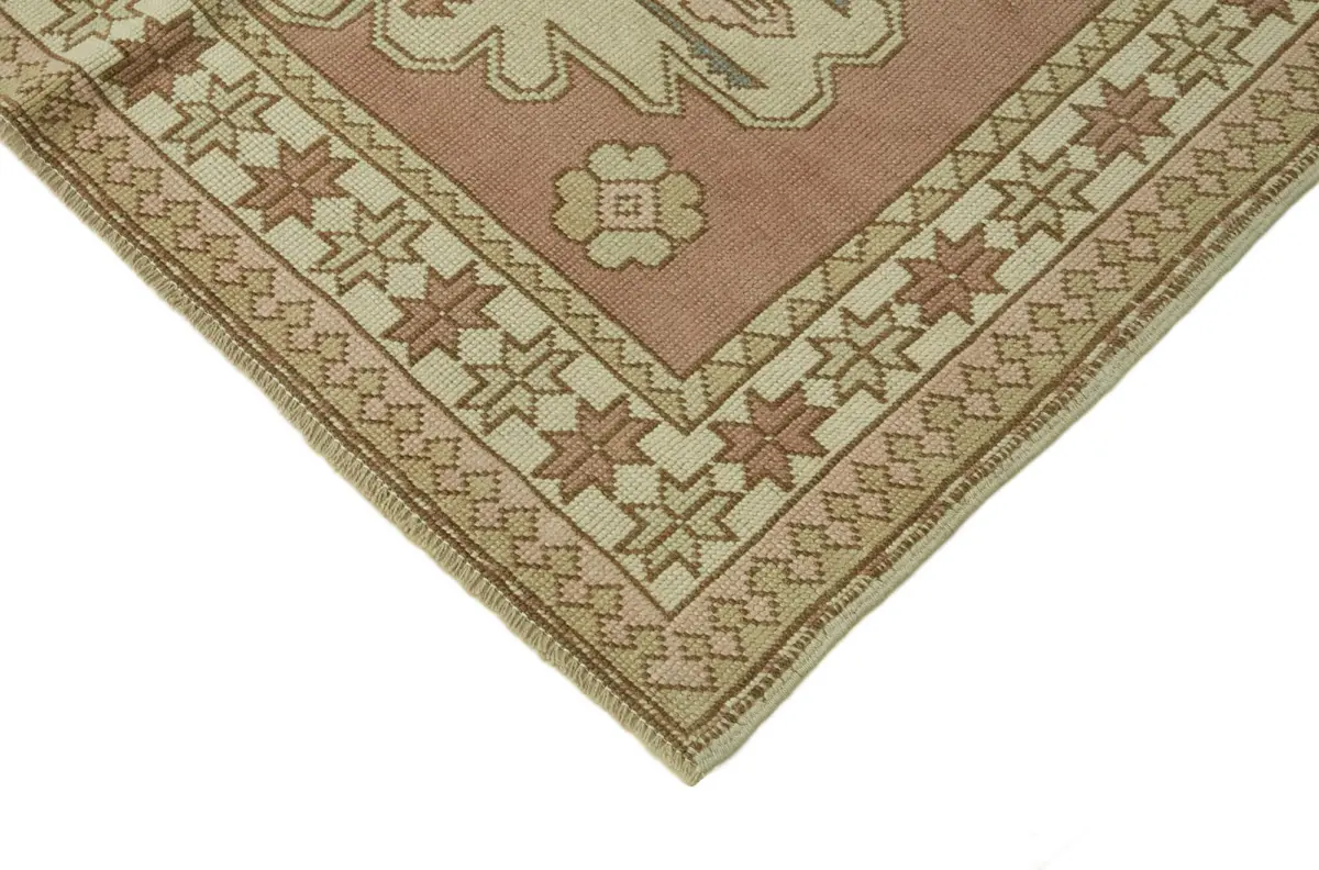 Anadolu Eskitme Bej Pamuk Üzerine Yün El Dokuma Halı-125x197 - Görsel 4