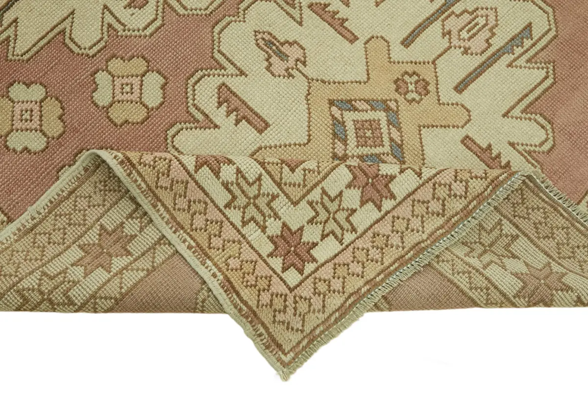 Anadolu Eskitme Bej Pamuk Üzerine Yün El Dokuma Halı-125x197 - Görsel 6