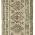 Anadolu Eskitme Bej Pamuk Üzerine Yün El Dokuma Halı-123x199