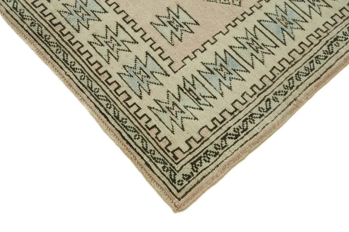 Anadolu Eskitme Bej Pamuk Üzerine Yün El Dokuma Halı-123x199 - Görsel 4