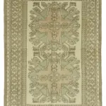 Anadolu Eskitme Bej Pamuk Üzerine Yün El Dokuma Halı-135x188