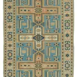 Anadolu Eskitme Bej Pamuk Üzerine Yün El Dokuma Halı-123x189