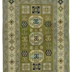 Anadolu Eskitme Bej Pamuk Üzerine Yün El Dokuma Halı-142x212