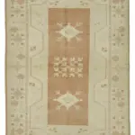 Anadolu Eskitme Bej Pamuk Üzerine Yün El Dokuma Halı-122x186