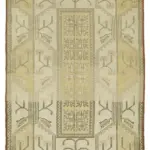 Anadolu Eskitme Bej Pamuk Üzerine Yün El Dokuma Halı-120x215