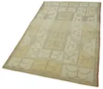 Anadolu Eskitme Bej Pamuk Üzerine Yün El Dokuma Halı-120x215 - Görsel 3