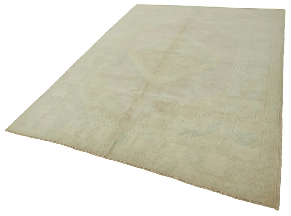 Anadolu Eskitme Bej Pamuk Üzerine Yün El Dokuma Halı-218x294 - Görsel 3