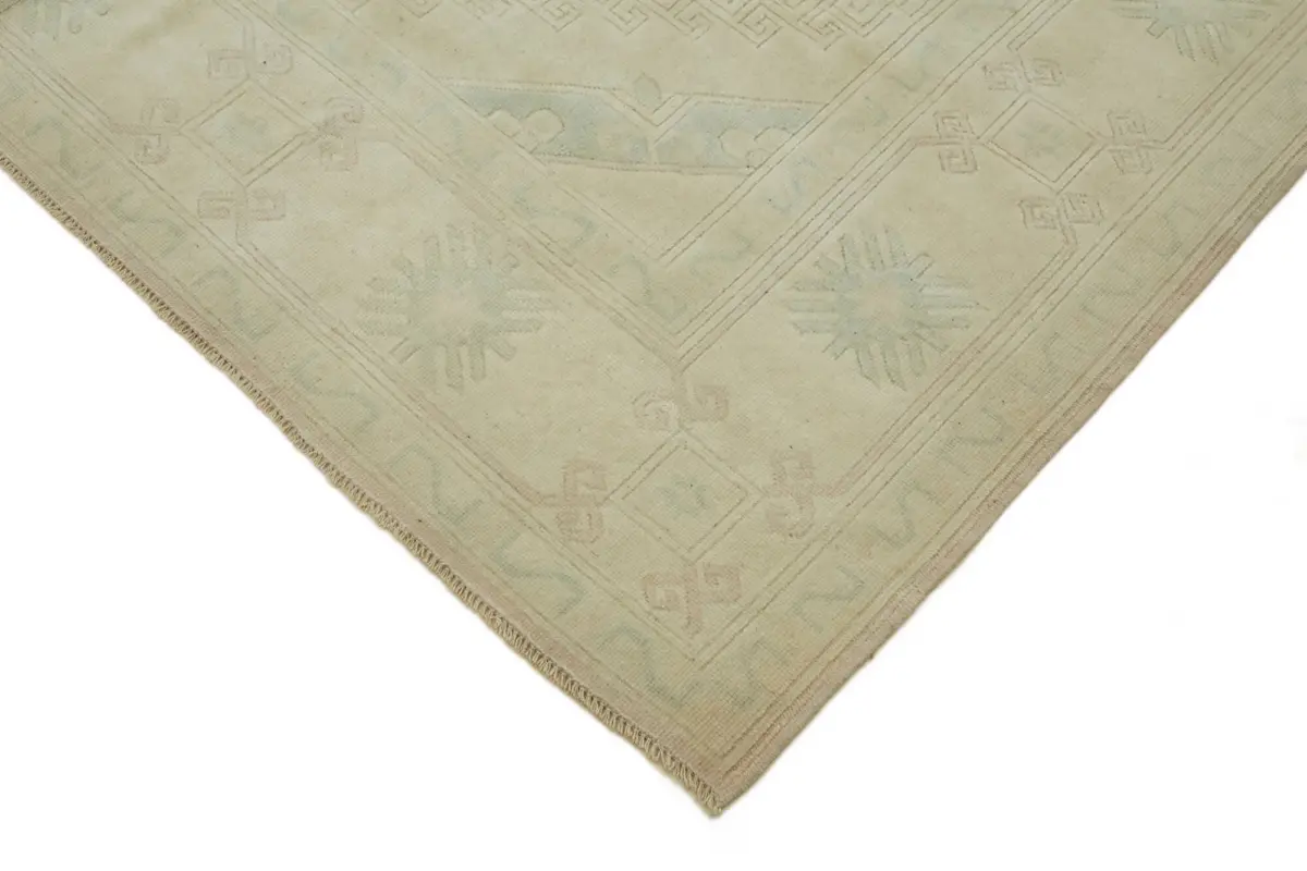 Anadolu Eskitme Bej Pamuk Üzerine Yün El Dokuma Halı-218x294 - Görsel 4