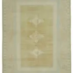 Anadolu Eskitme Bej Pamuk Üzerine Yün El Dokuma Halı-201x283