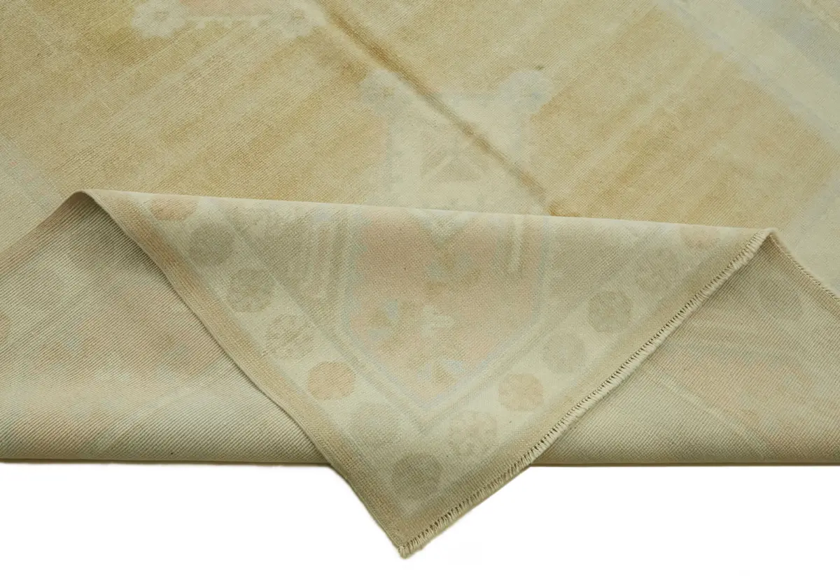 Anadolu Eskitme Bej Pamuk Üzerine Yün El Dokuma Halı-201x283 - Görsel 6