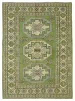 Anadolu Eskitme Bej Pamuk Üzerine Yün El Dokuma Halı-187x253