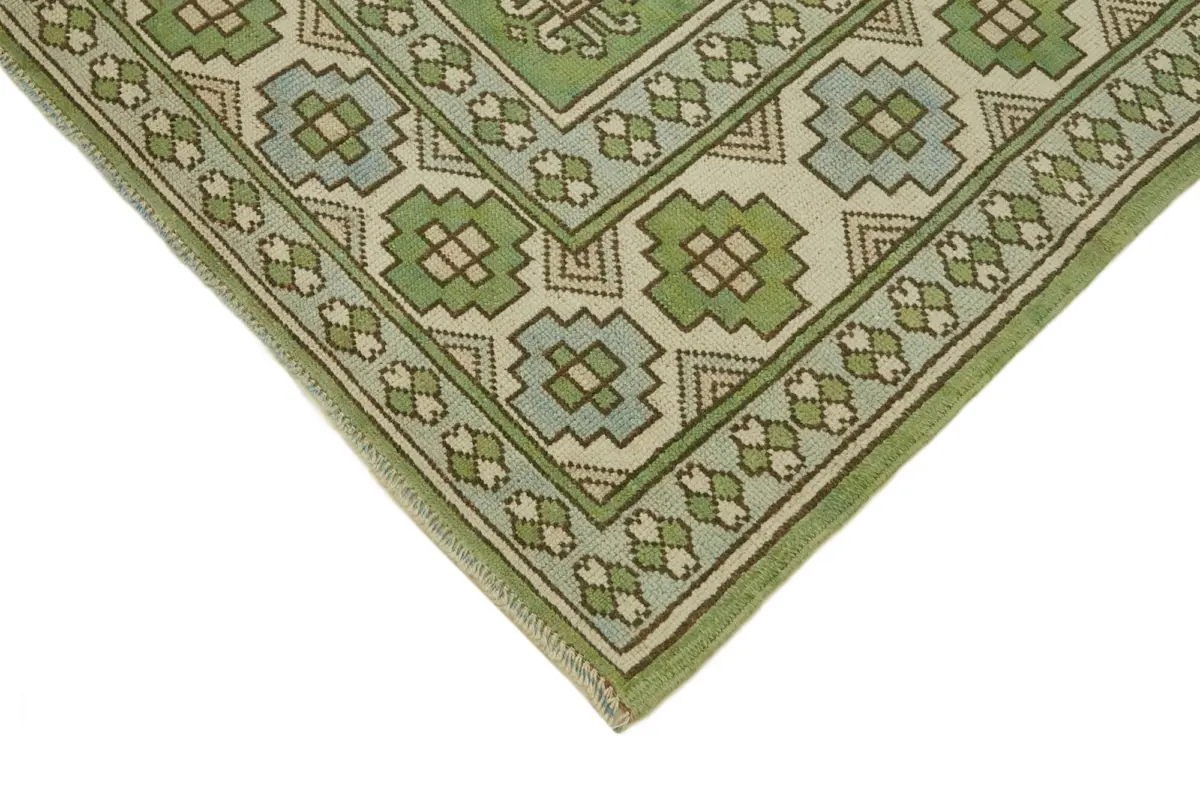 Anadolu Eskitme Bej Pamuk Üzerine Yün El Dokuma Halı-187x253 - Görsel 4