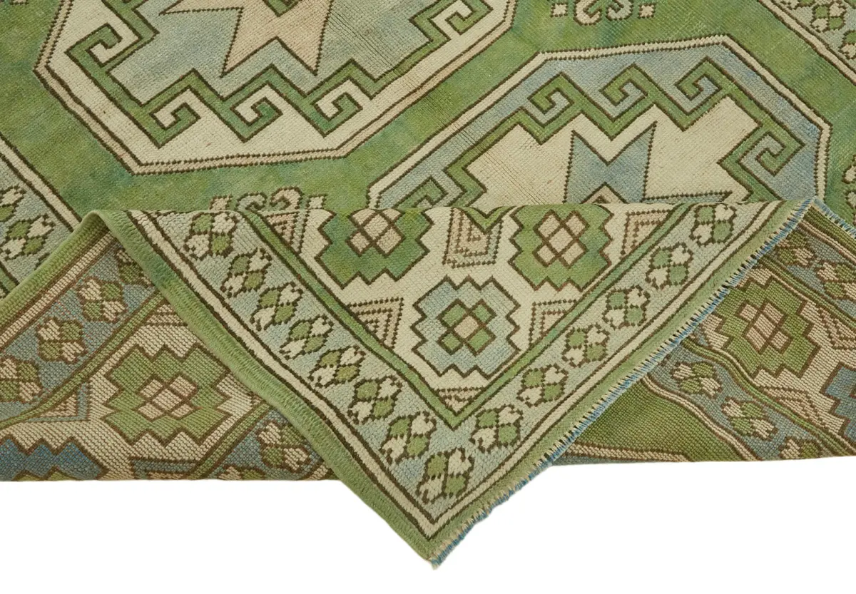 Anadolu Eskitme Bej Pamuk Üzerine Yün El Dokuma Halı-187x253 - Görsel 6