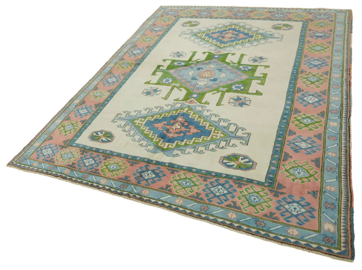 Anadolu Eskitme Bej Pamuk Üzerine Yün El Dokuma Halı-211x274 - Görsel 3