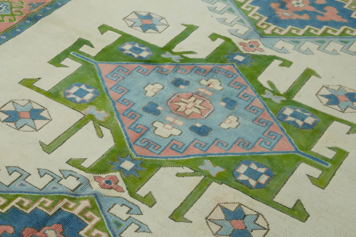 Anadolu Eskitme Bej Pamuk Üzerine Yün El Dokuma Halı-211x274 - Görsel 5