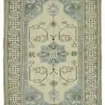 Anadolu Eskitme Bej Pamuk Üzerine Yün El Dokuma Halı-163x230